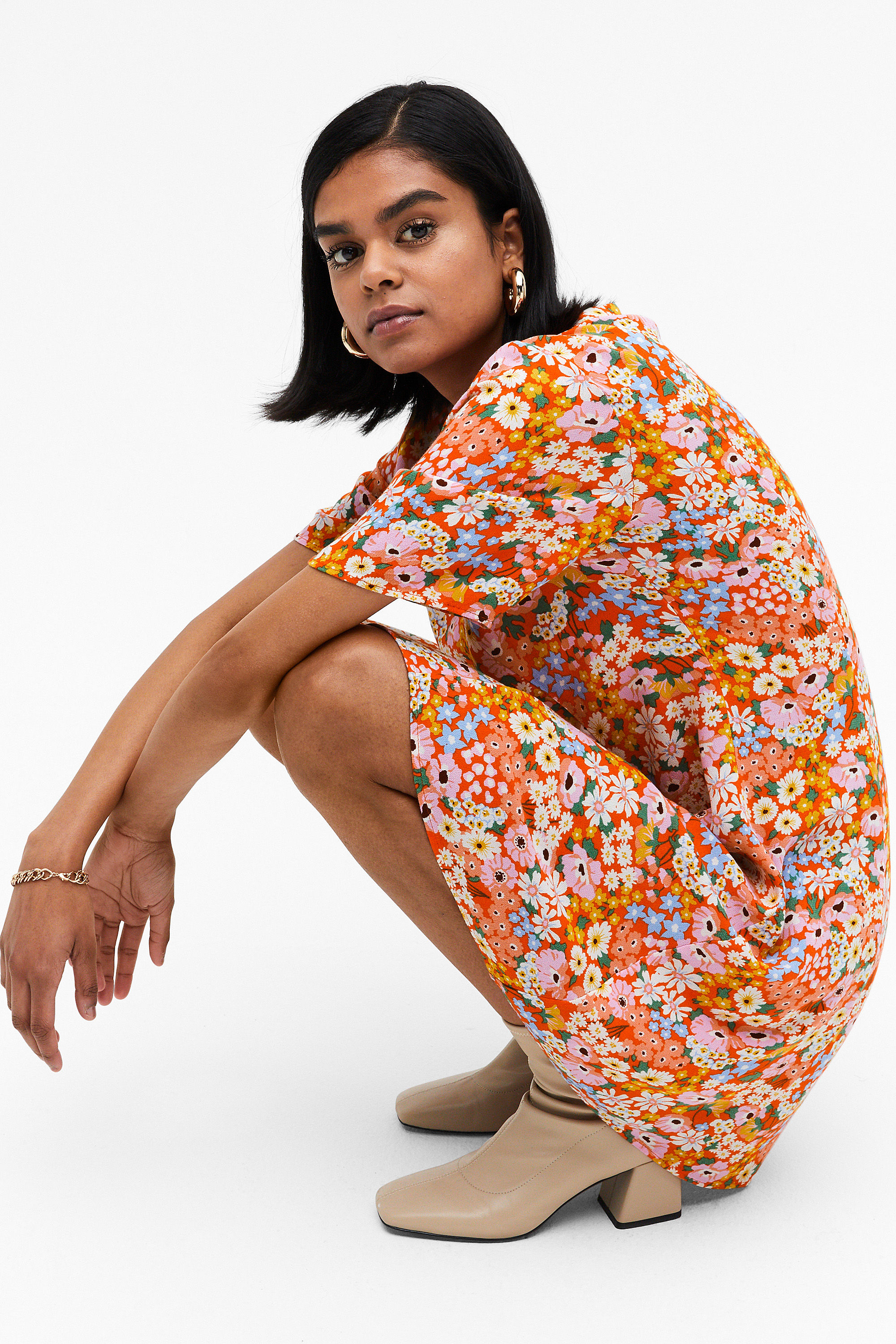 Retro skater dress Retro floral Dresses Monki FI Votre wishlist