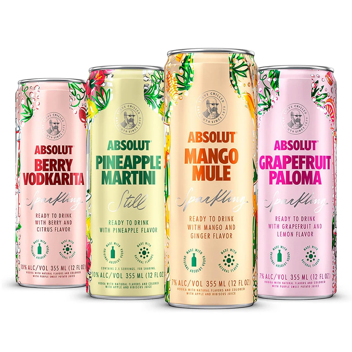 Absolut RTD Cocktails Variety Pack 355ml 8 Pack (12oz Can 8 Pk