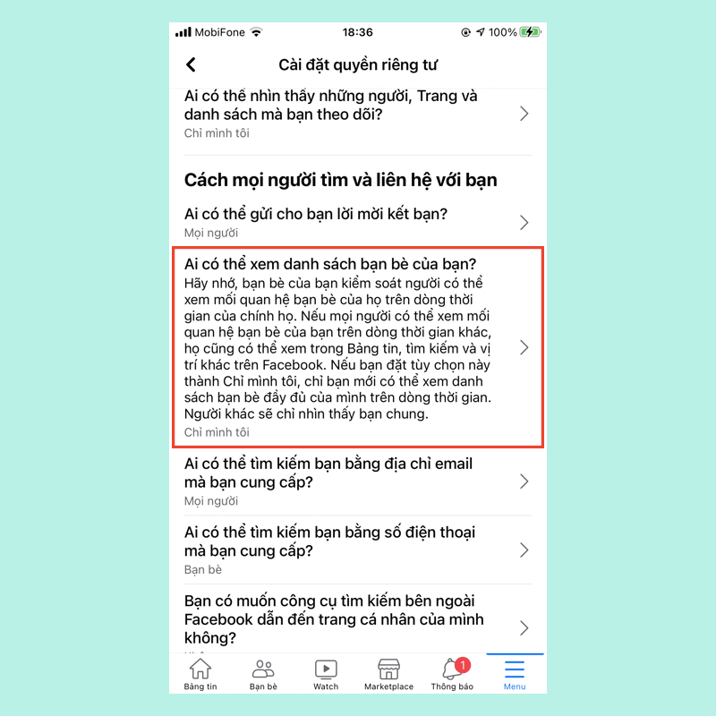 Cách ẩn bạn bè trên facebook cho điện thoại, máy tính