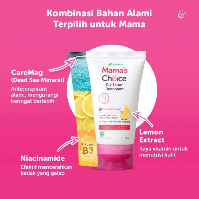 √ Mama's Choice Dry Serum Deodorant Deodoran Tanpa Aluminium yang Mengerti Ibu Hamil