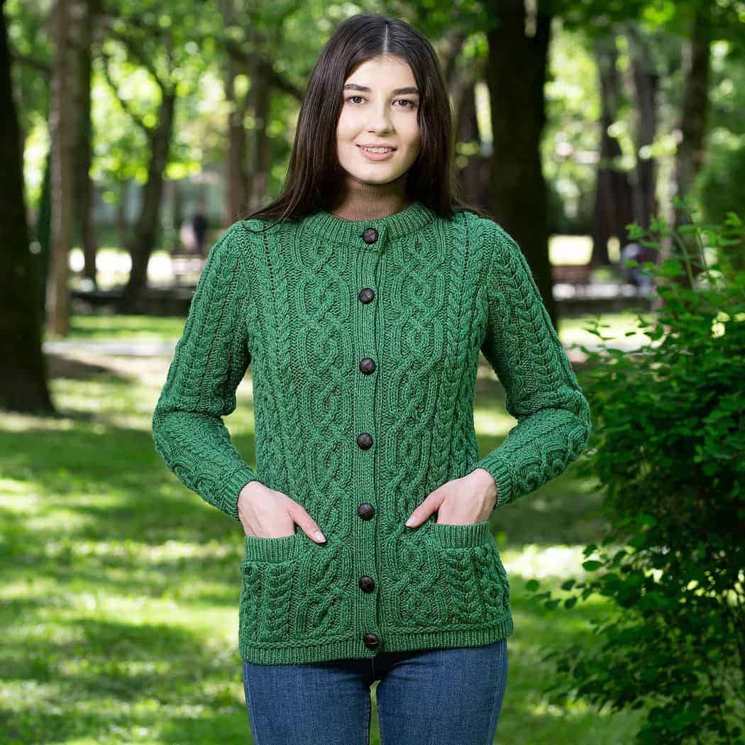 Ladies Merino Wool Cardigan Celtic Clothing Company