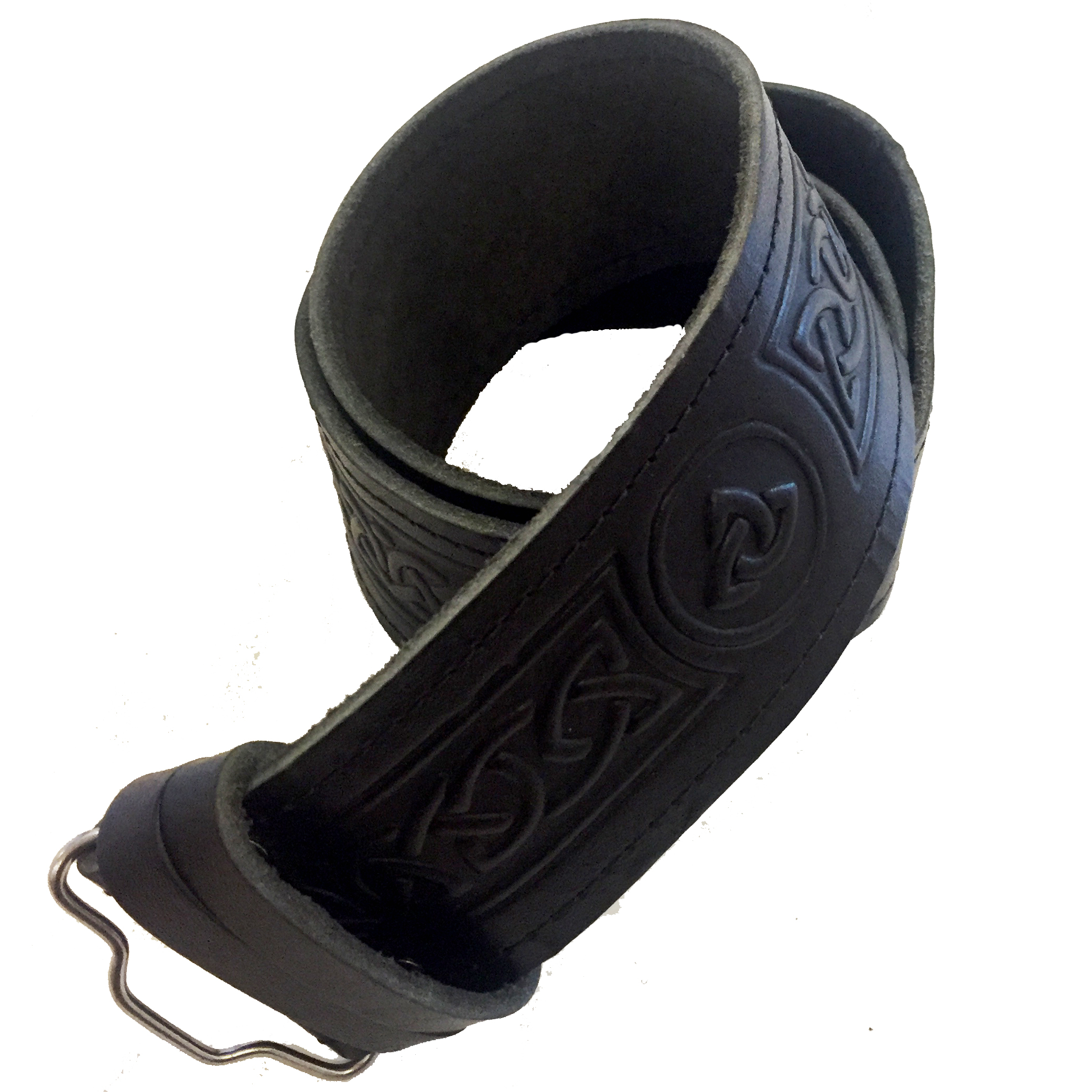 Black Celtic Knot Embossed Leather Belt