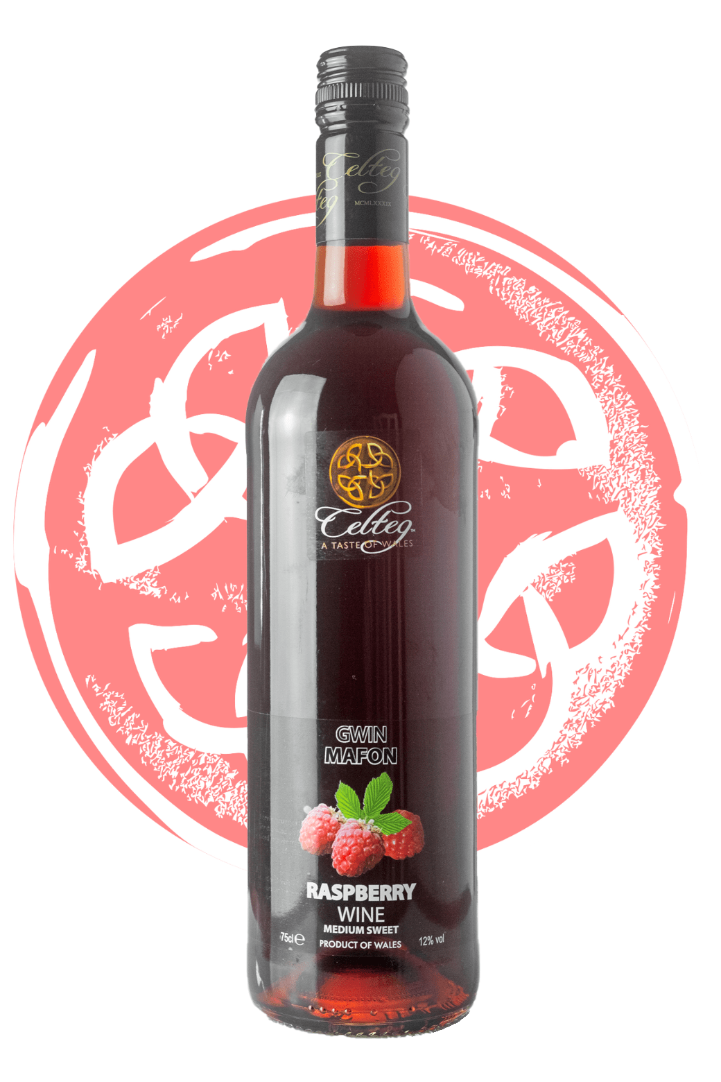 Buy Traditional Celteg Raspberry Wine 750ml (12 ABV) Celtic