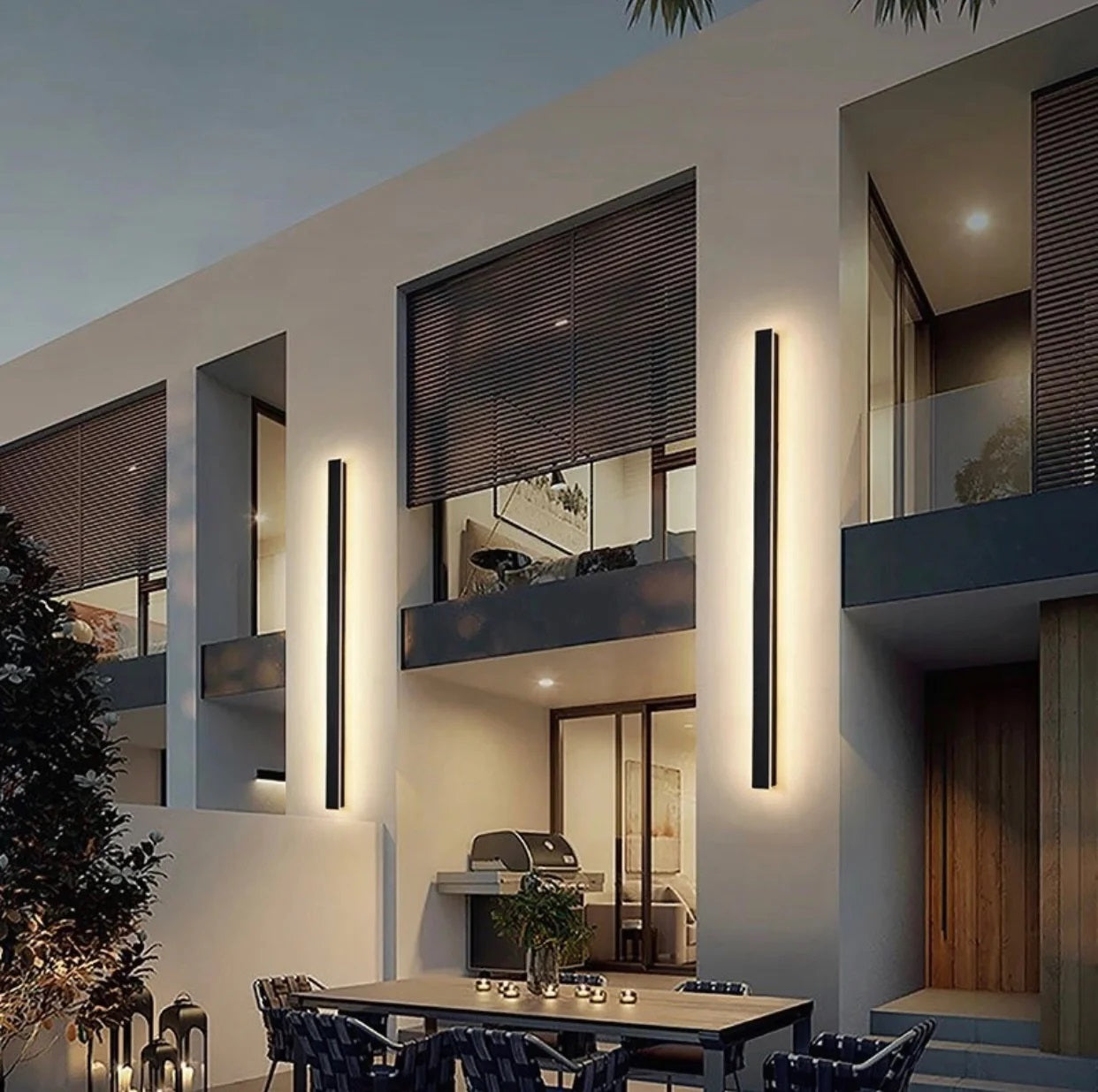 Linear Style Exterior Light Fixtures Wall Mount Waterproof