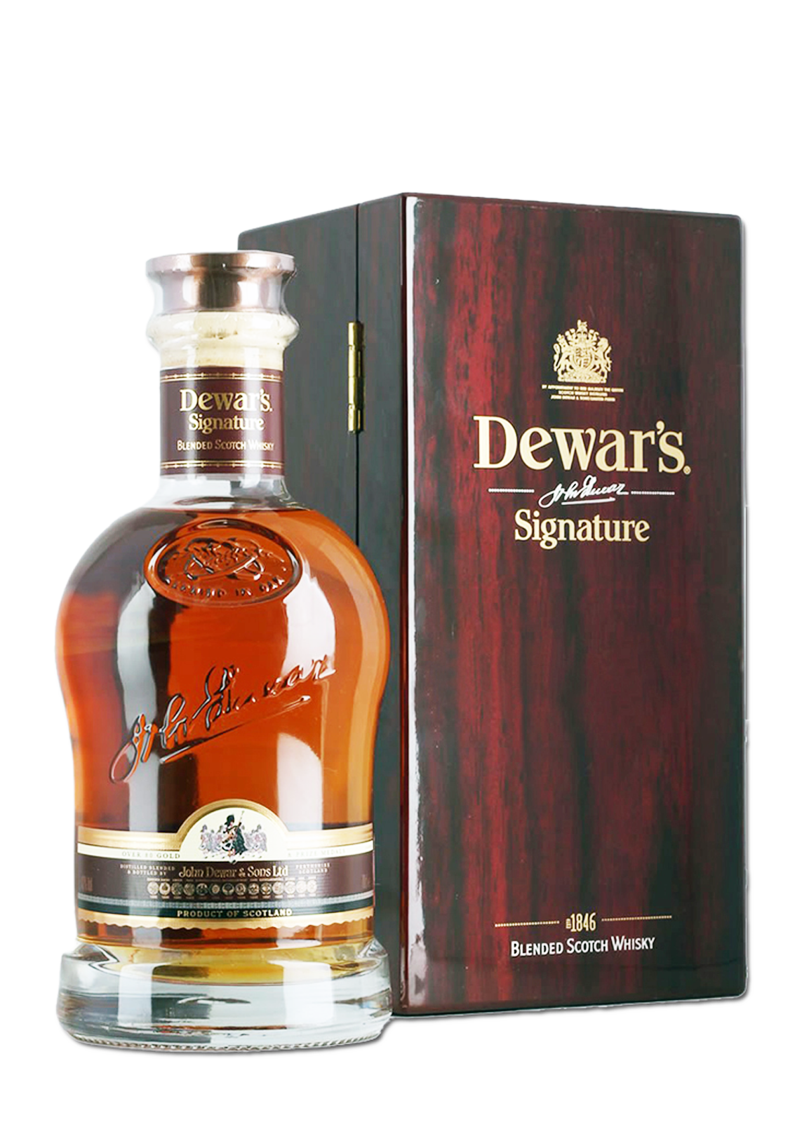 Dewars Signature Wood Box 75Cl Scotch Whisky Centaurus International