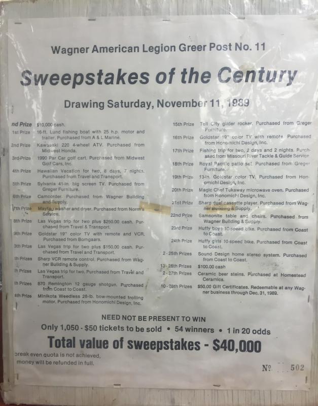 Wagner American Legion Sweepstakes The American Legion Centennial