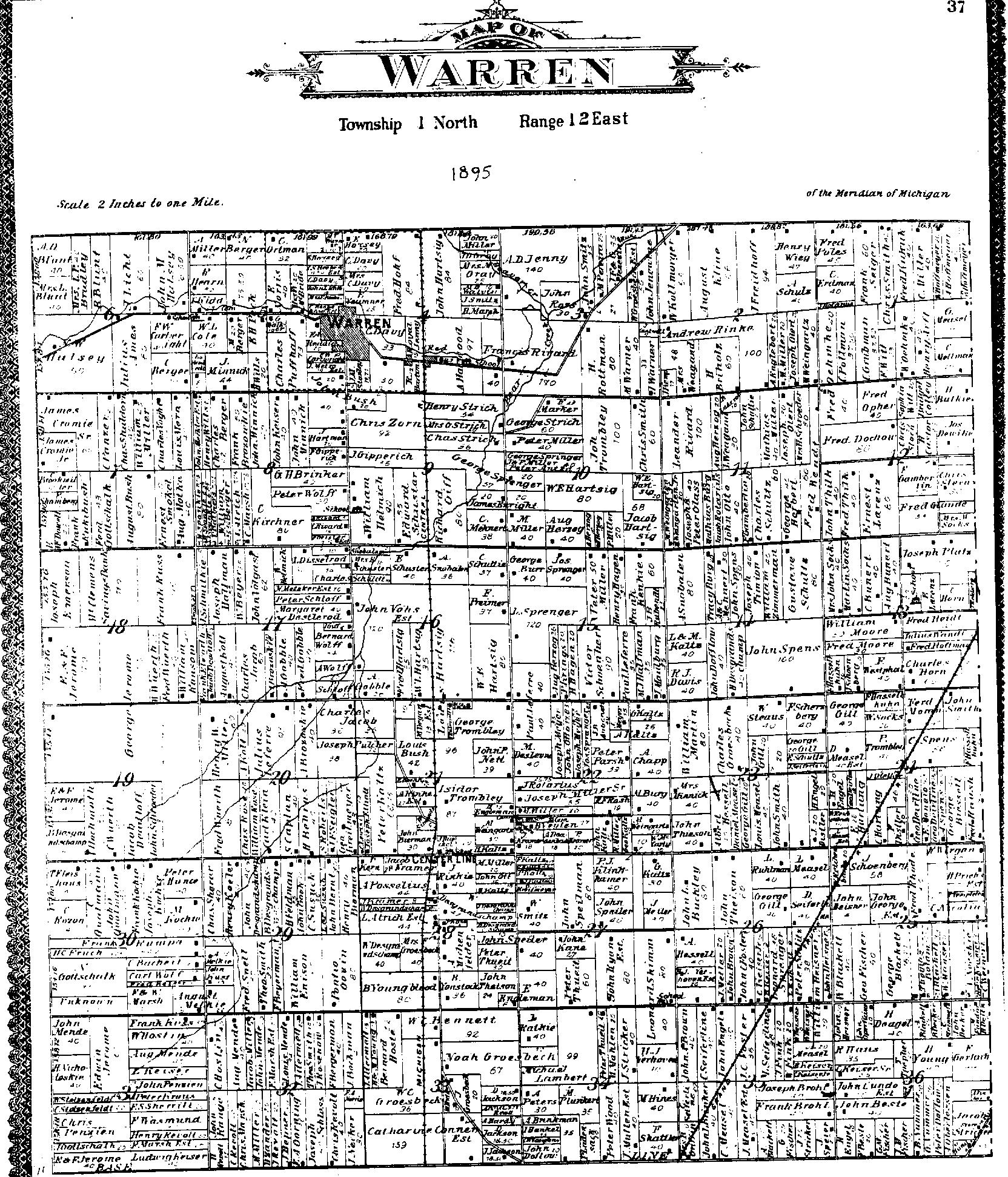 Old Center Line & Warren Twp. Street Maps