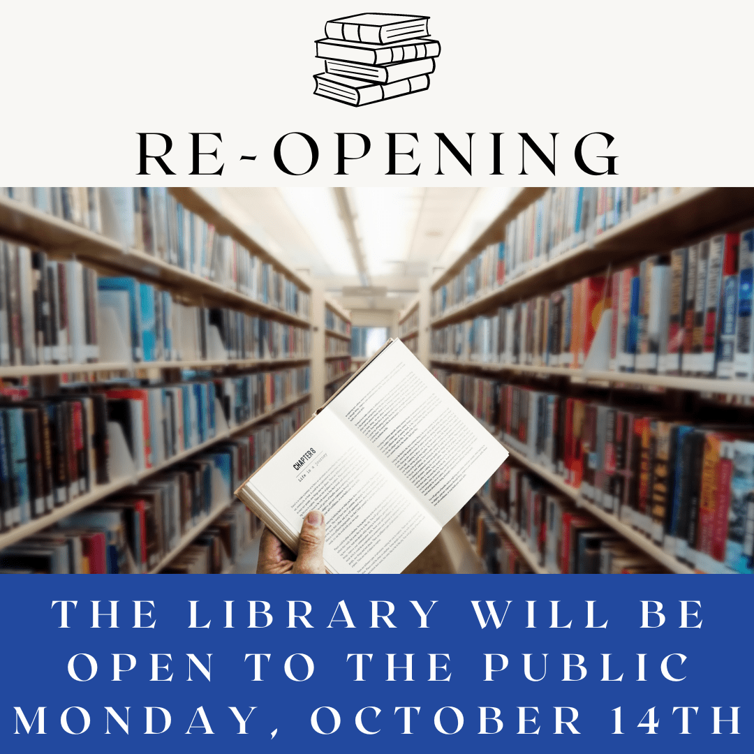 ReOpening Announcement Centerville Public Library