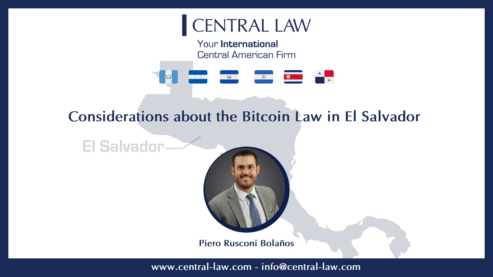 EL SALVADOR Considerations about the Bitcoin Law Central Law