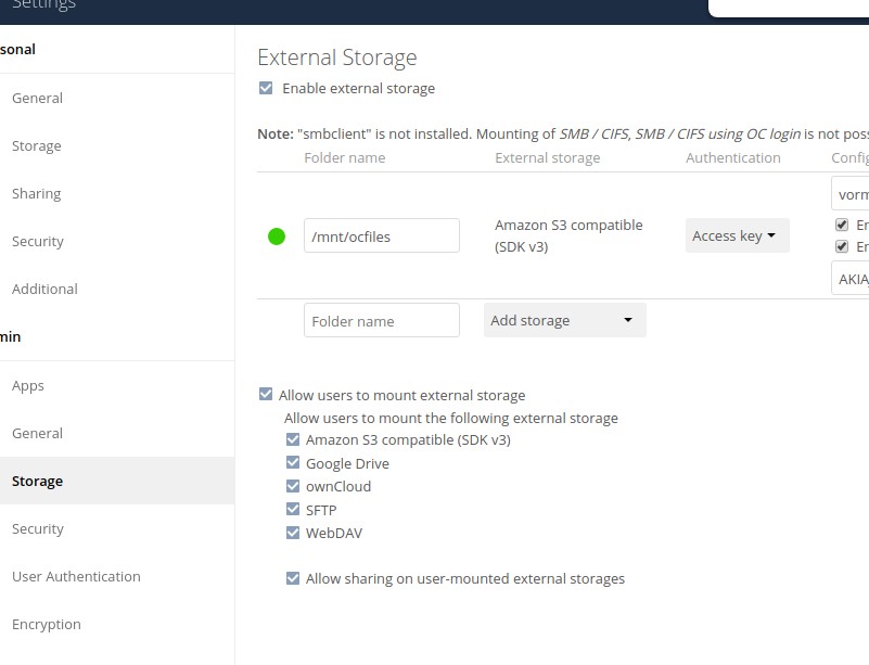 Error trying to delete folder on S3 external storage Server