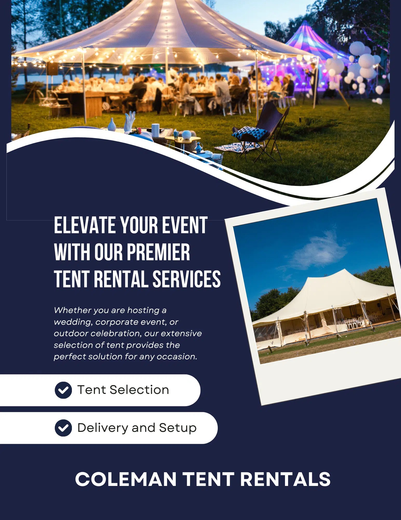 Perfect Tent Rentals in Coleman, Florida Central Florida Event