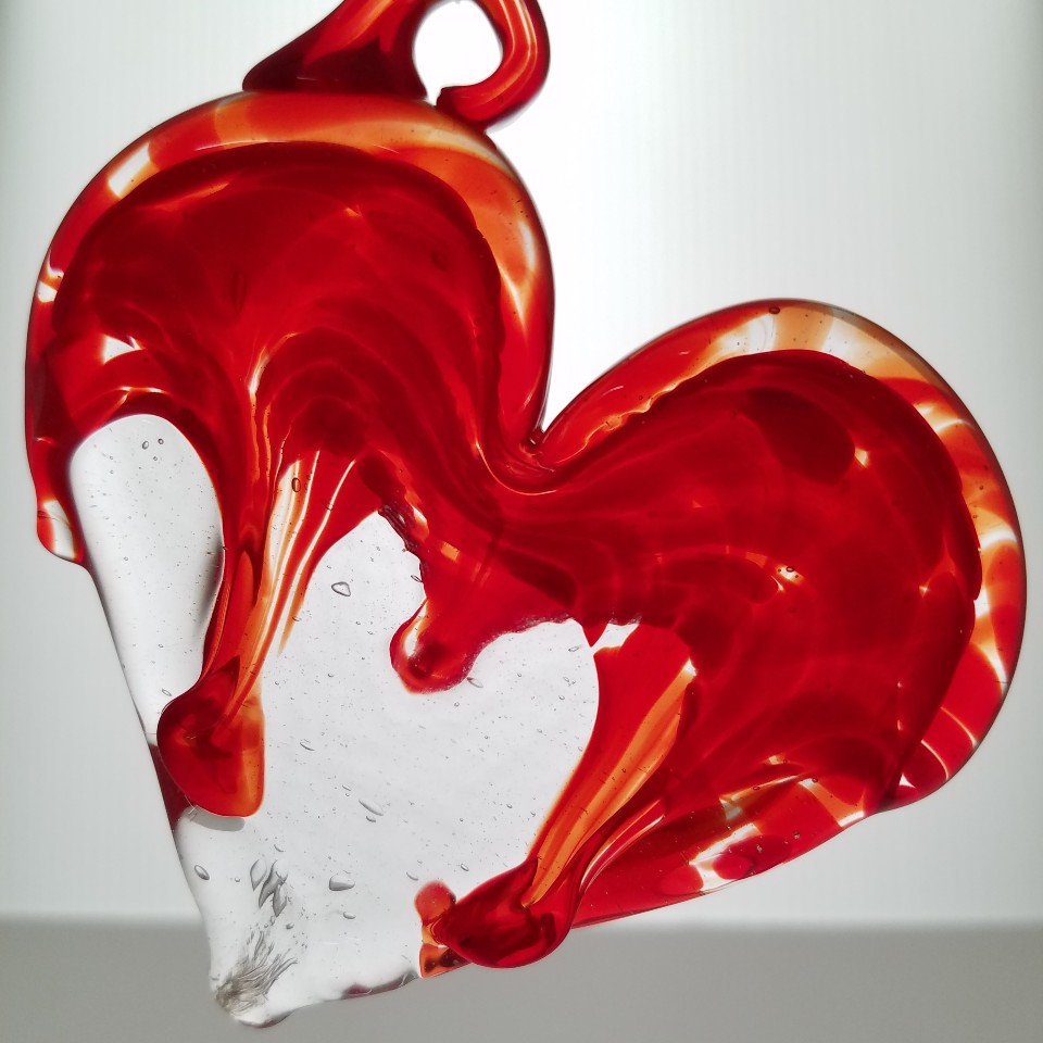 HAND SCULPTED GLASS HEARTS Central Glassworks