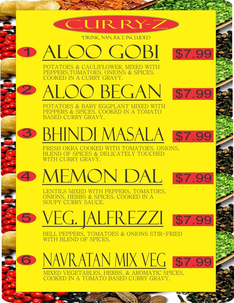 Curry Corner Cafe Menu, Prices and Locations Central Menus
