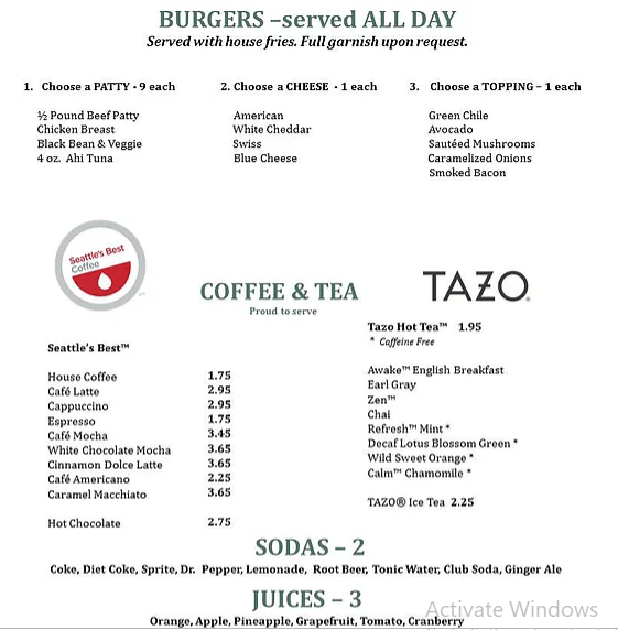 Cottonwood Menu, Prices and Locations Central Menus