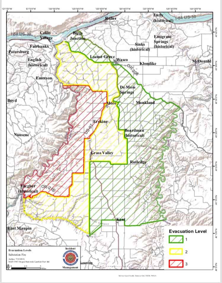 Sherman County Evac Map 7 18 18 A.m. Central Oregon Fire Information