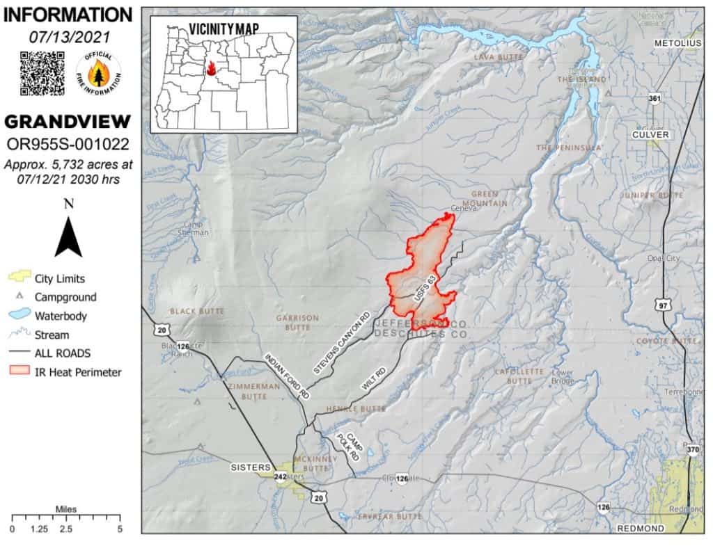 Grandview Fire Update, July 13, 11am Central Oregon Fire Information