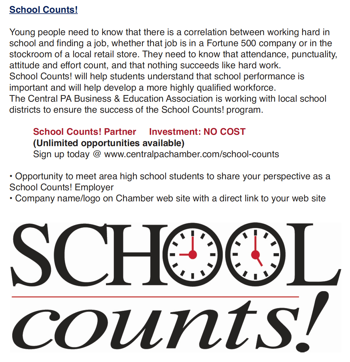 School Counts Central PA Chamber of Commerce