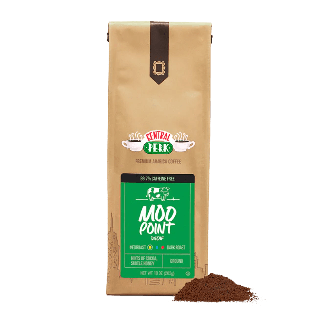 It's a Moo Point Decaf Ground Coffee. 10oz Central Perk
