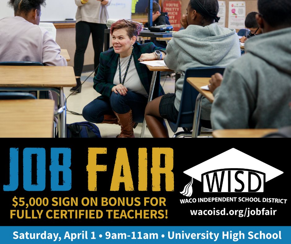 Waco ISD to Host Job Fair Tomorrow at University High School Central