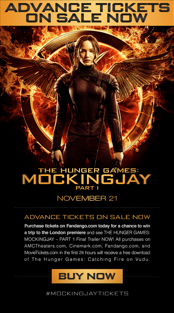 THE HUNGER GAMES MOCKINGJAY PART 1 Pre order tickets Contest