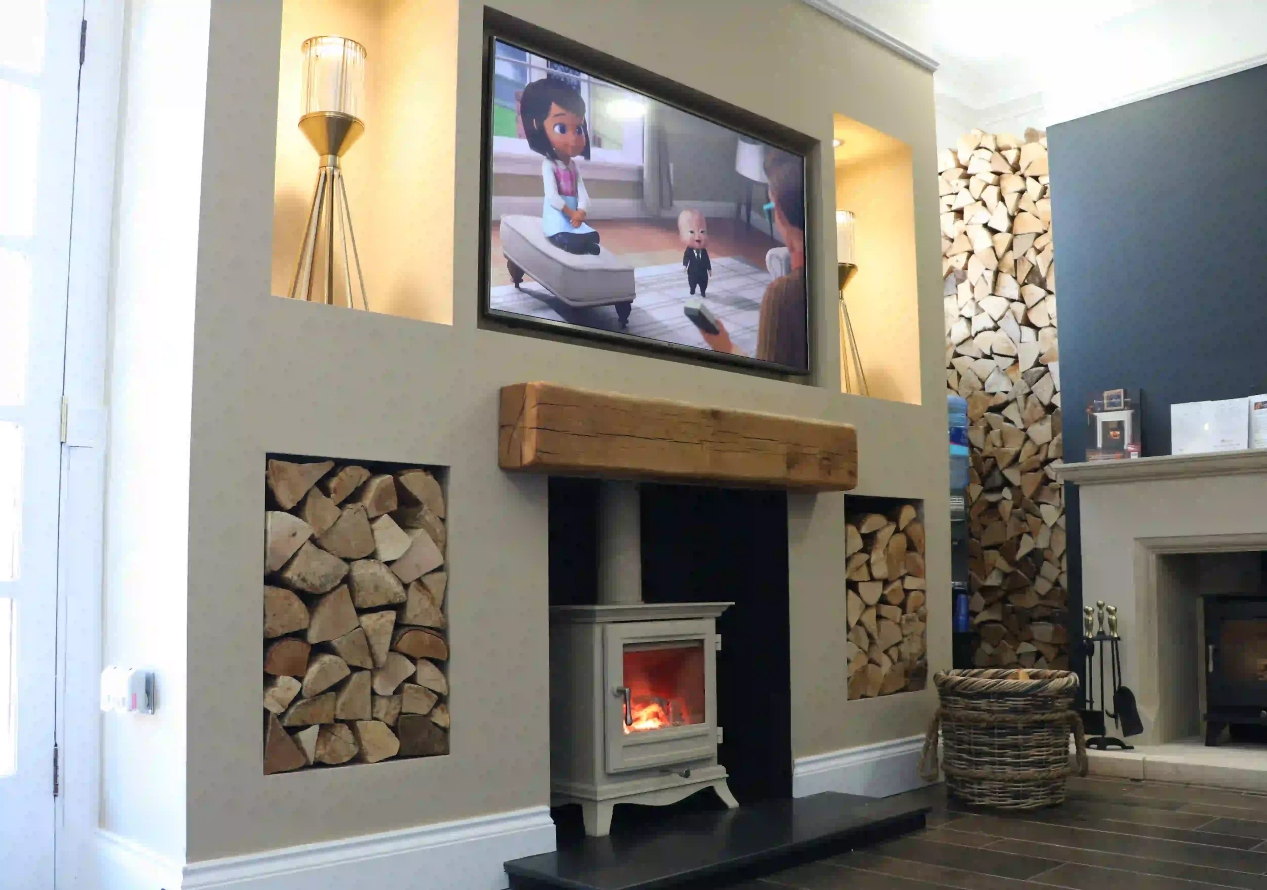 Media Walls for Log Burners Centreline Fires