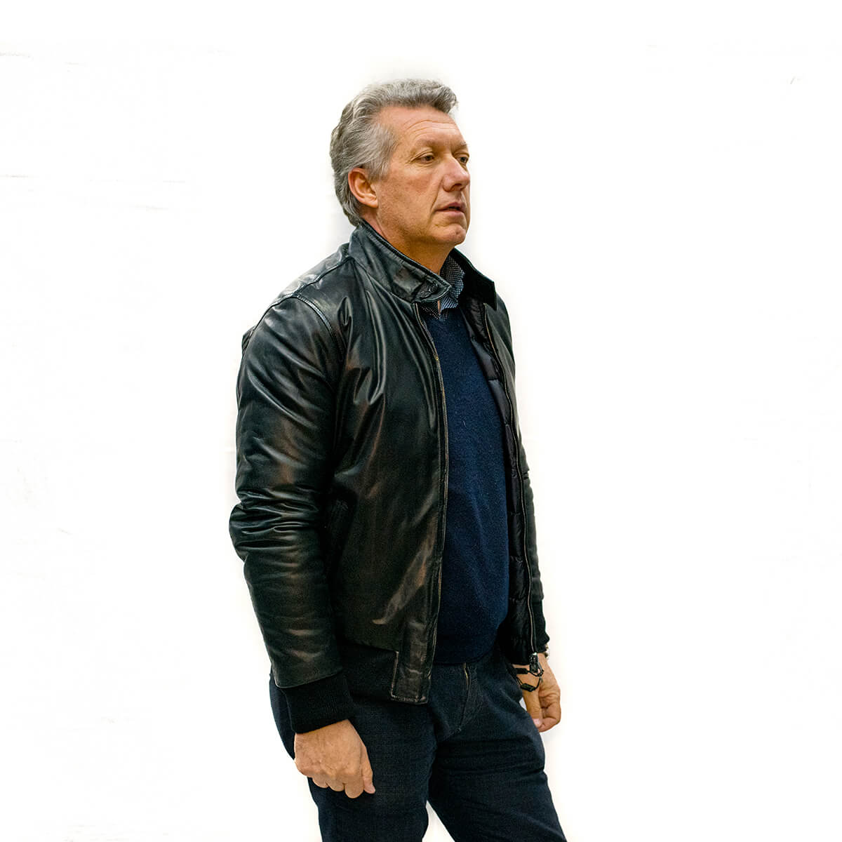 Giubbino in nappa tamponata a mano con imbottitura in