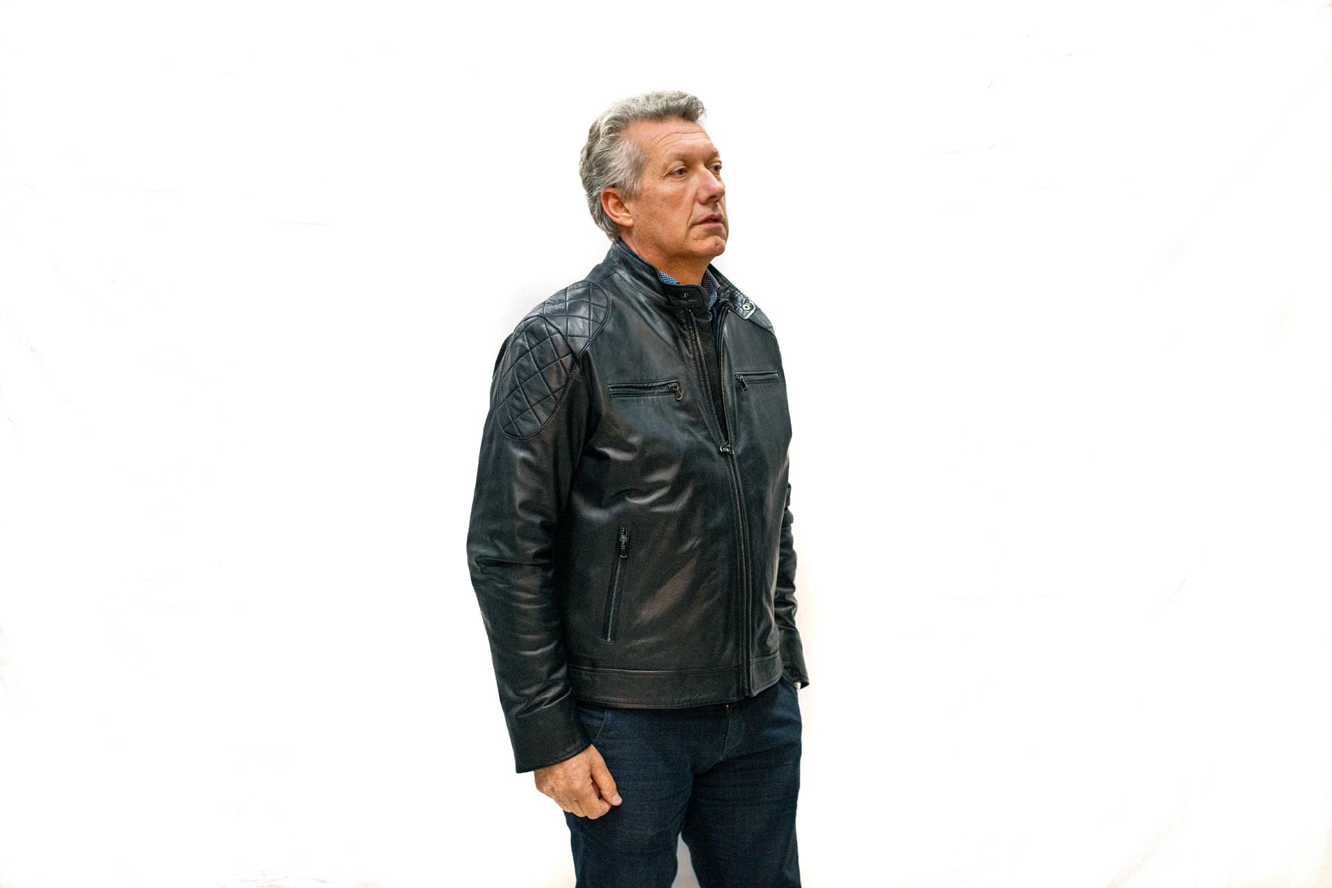 Giubbino in nappa tamponata a mano • Centro Moda Pelle