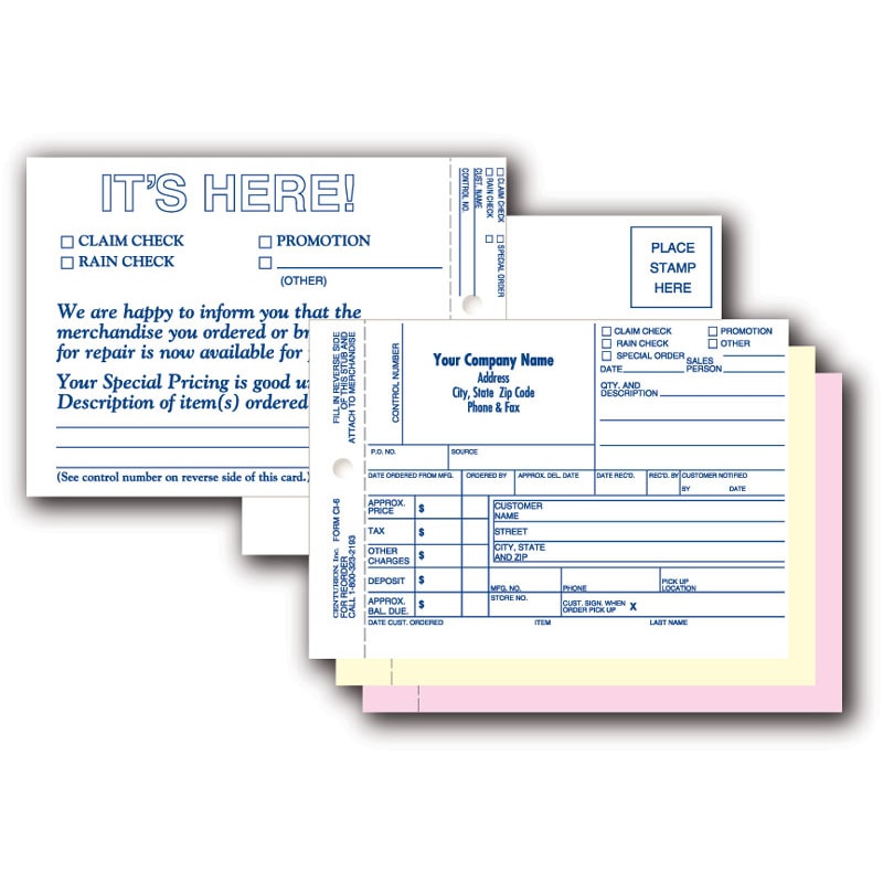 4 Part Special MultiPurpose Form Centurion Store Supplies
