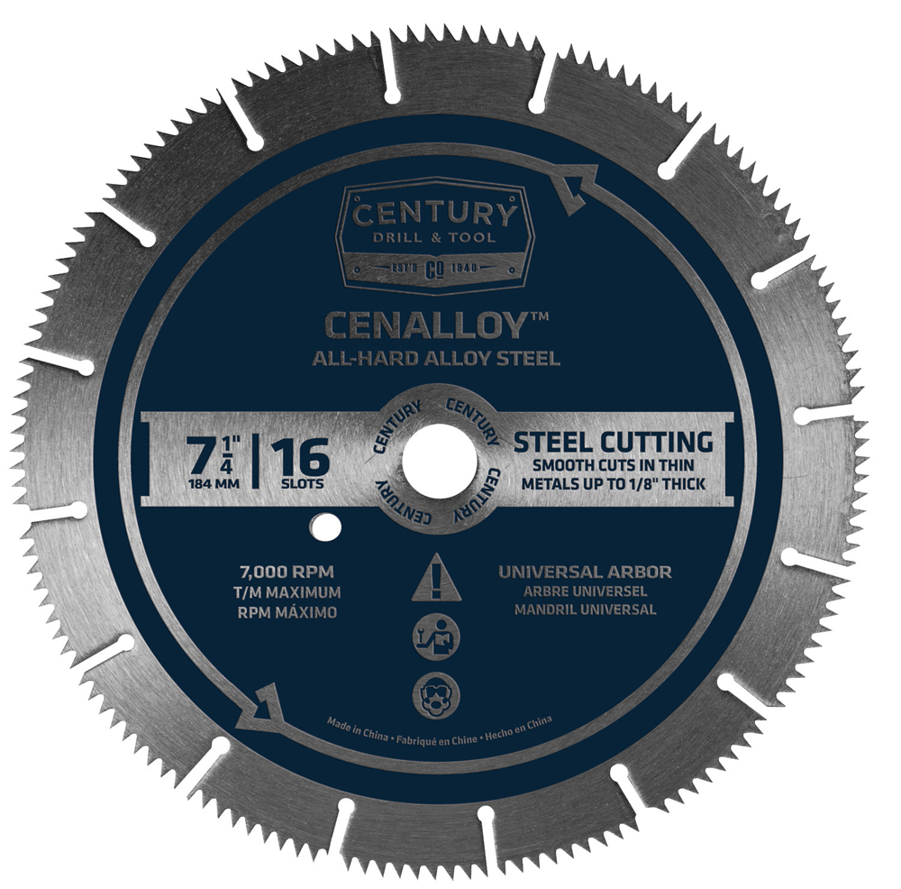 Cenalloy Iron/Steel Cutting Circular Saw Blade, 71/4"