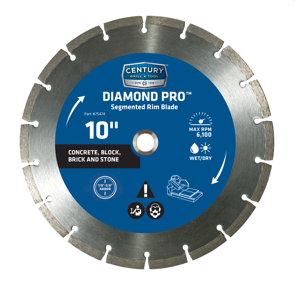 Diamond Segmented Rim 10″ Saw Blade 5/87/8″ Arbor Wet/Dry Cut