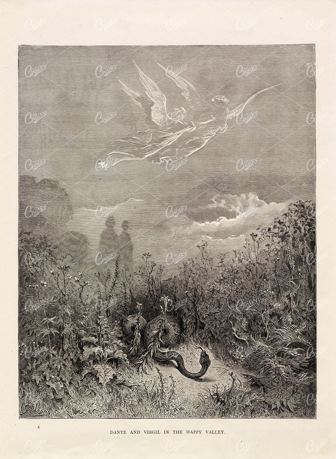 BIBLE ARTWORK Dante and Virgil in the Happy Valley Gustave Dore Century Library