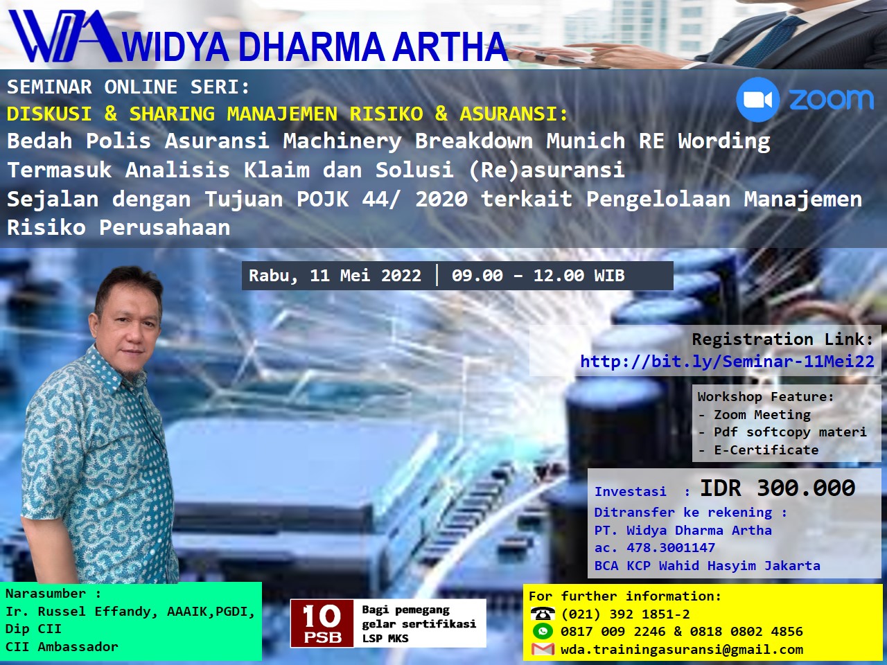 Seminar WDA ONLINE Bedah Polis Asuransi MB Machinery Breakdown MR
