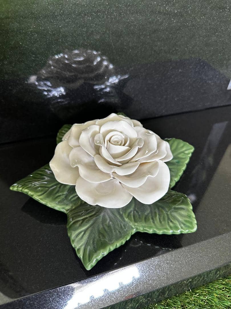 Single White Ceramic Rose Ceramic Flowers