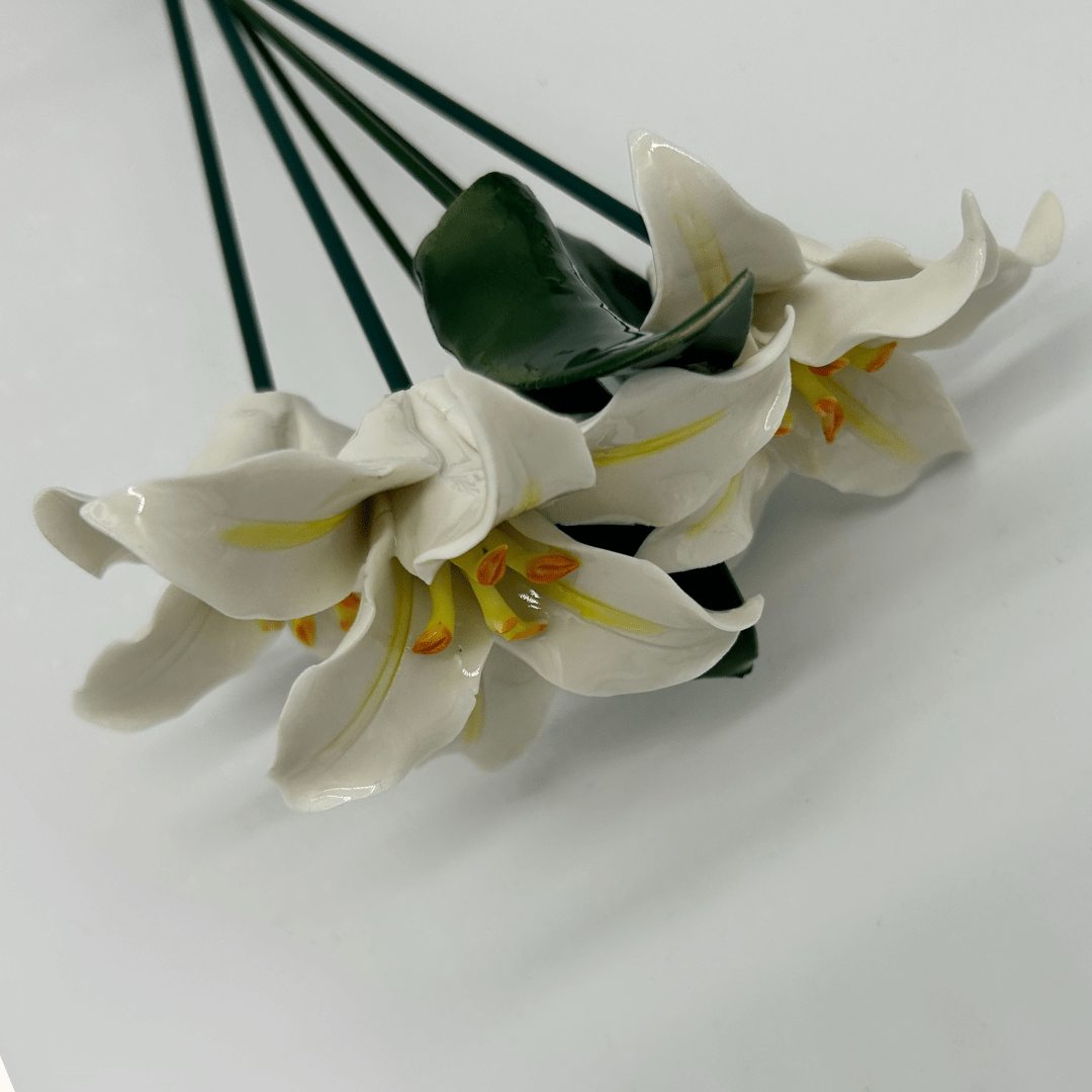 Ceramic Lily on Stems Ceramic Flowers