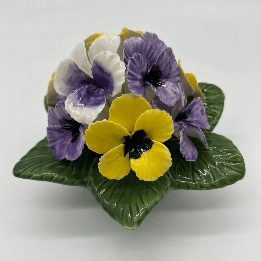 Pansie Cluster Ceramic Flowers