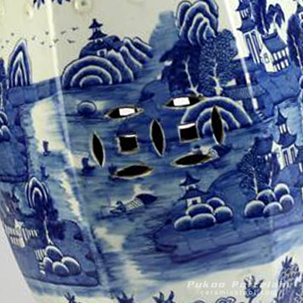 RYLU91C_6 sides hand paint landscape pattern blue and white bathroom