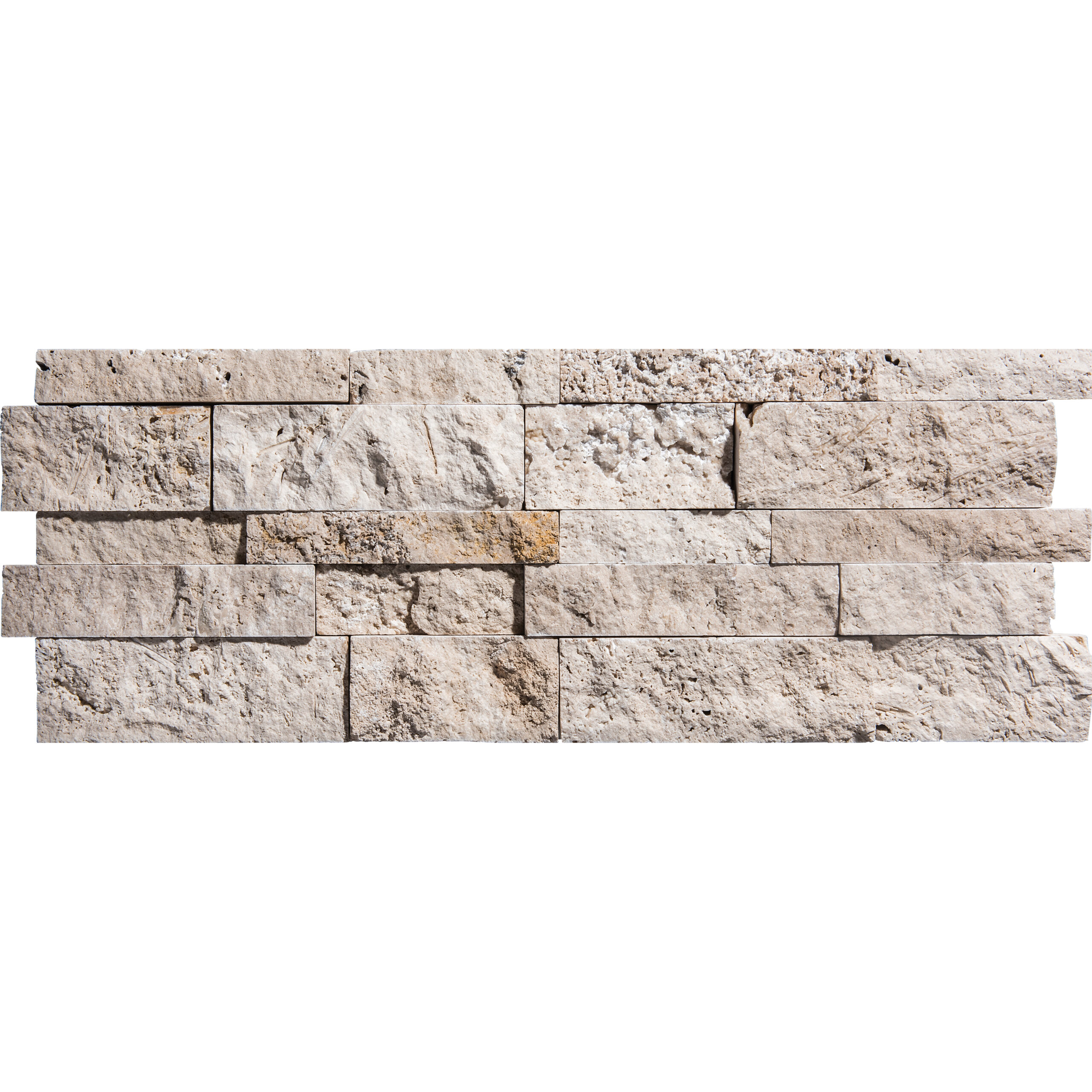 7×20 Rustic Split Face Travertine Wall Panel CERAMISTONE