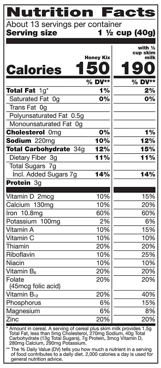 Kix Nutritional Information