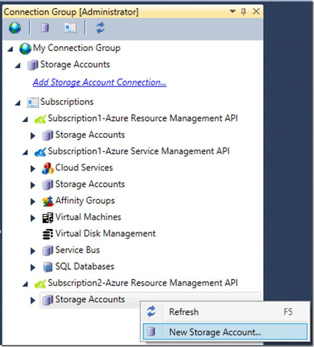 Managing Azure Resource Manager Storage Accounts Through Azure