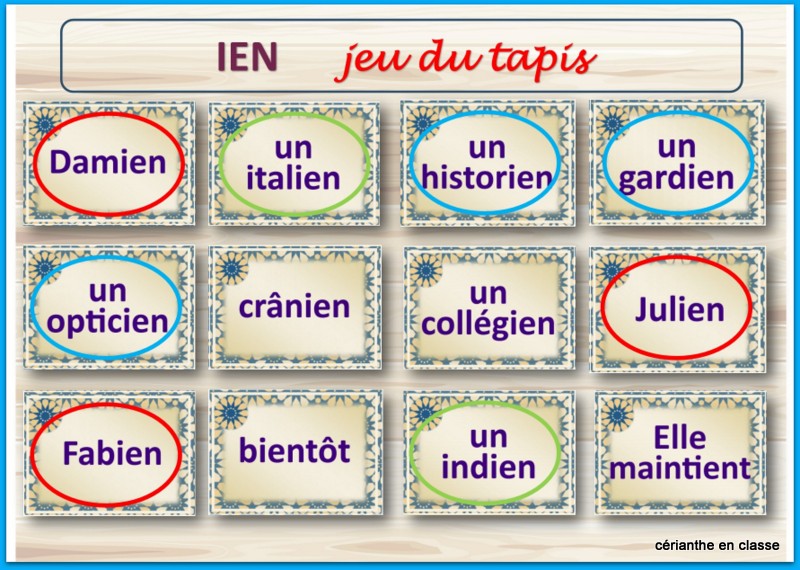 LIRE « IEN » AU CE1 Cérianthe en classe