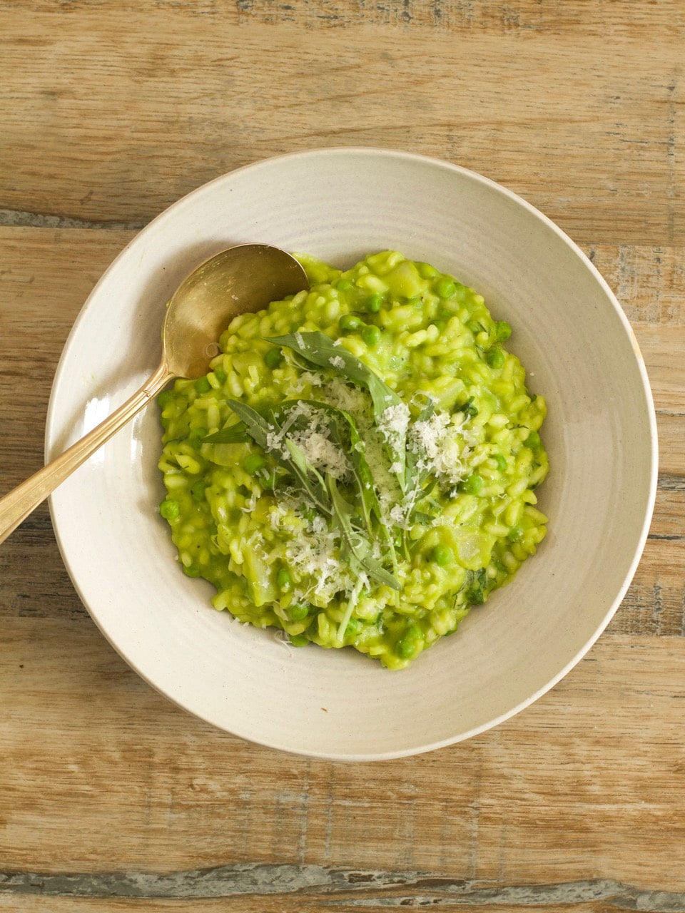 Pea Risotto with Wild Garlic ⁣ Ceri Jones Chef
