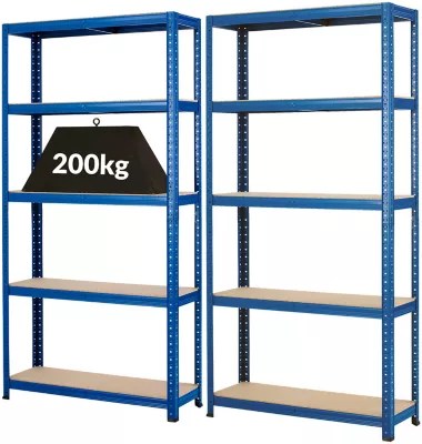 Mega Deal | 2X Schwerlastregal - Tiefe 30 Cm - 200 Kg Pro Fachboden.
