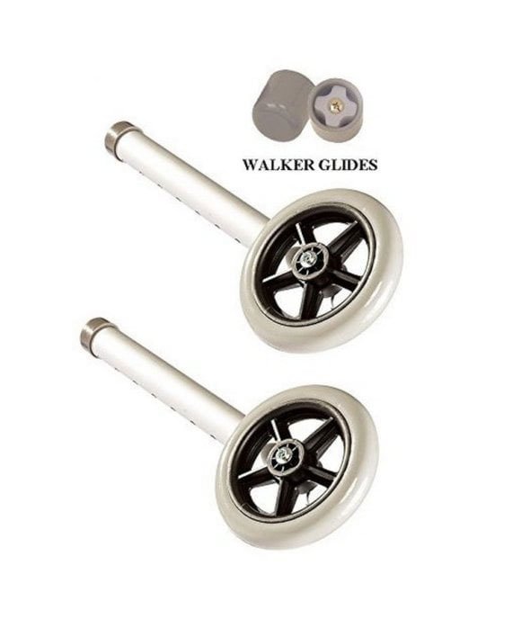 5″ Universal Wheels Replacement Kit for Walker W/glide Tips 1/pr