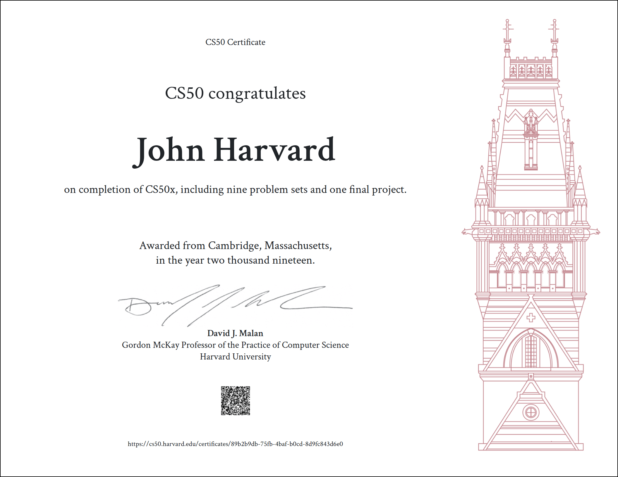 CS50 Certificate CS50x