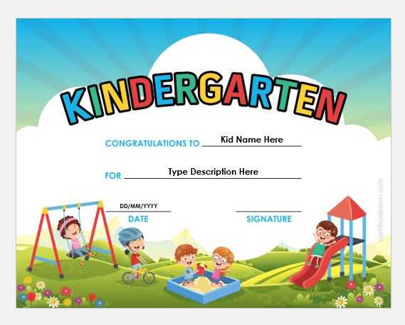 5 Best Kindergarten Certificate Templates for MS Word | FREE