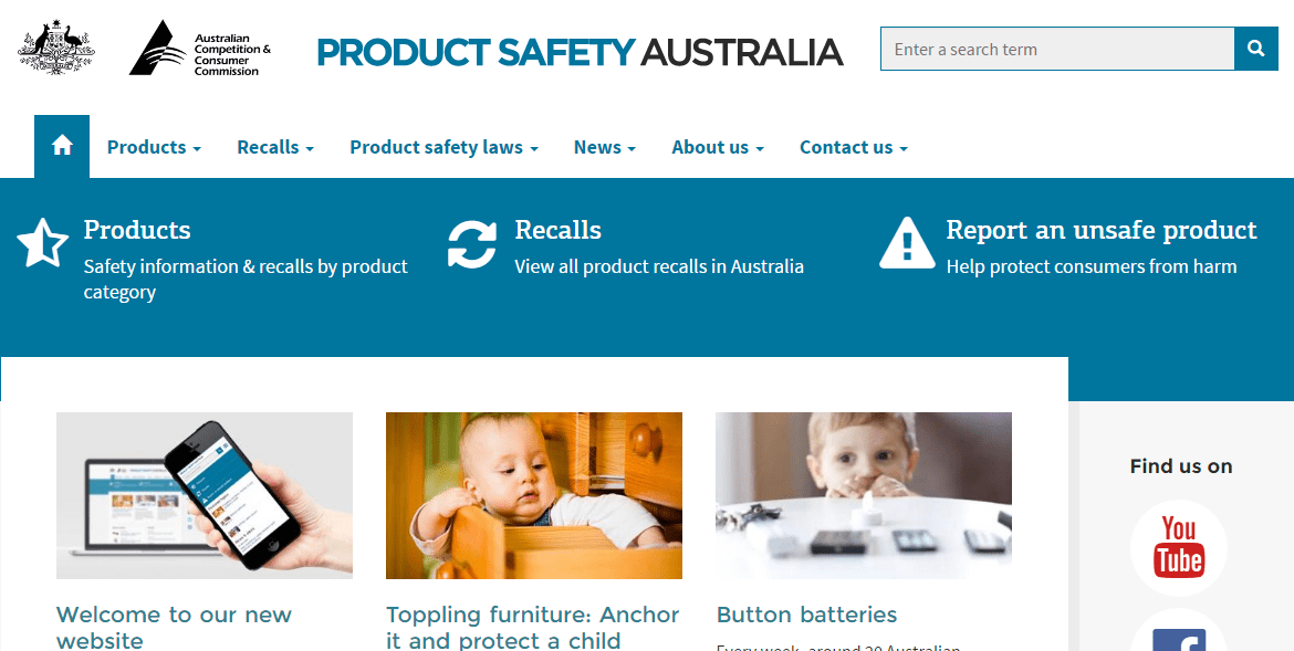 New and Improved Product Safety Australia website Certification Body