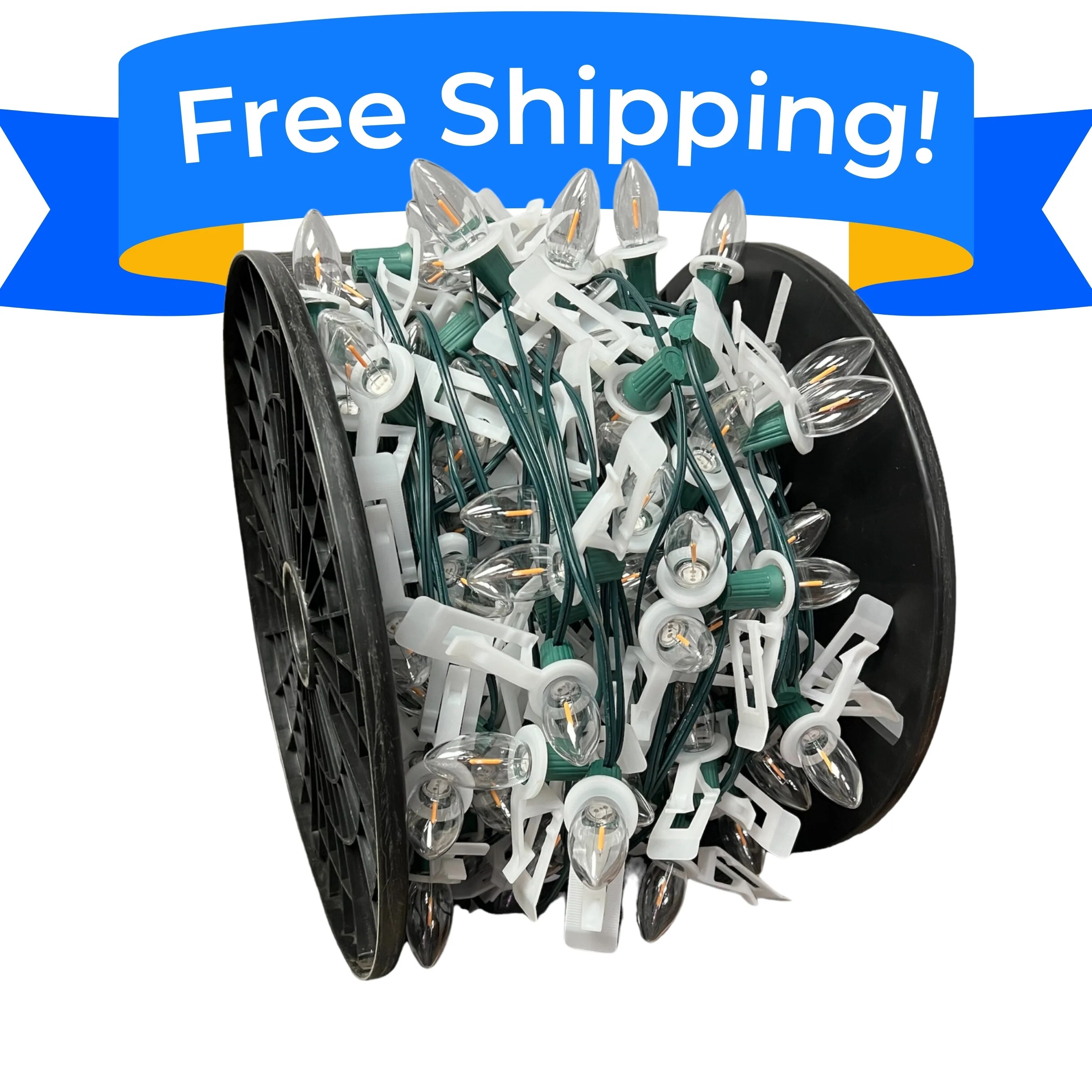 C9 Bulbed Sockets with Roof Clips 200' 15" Spacing Pallet of 22 C