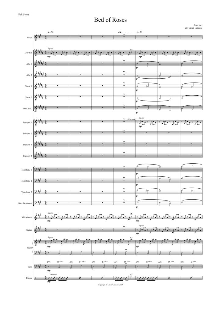 Bed of Roses Big Band, Female vocal, Scores, World Music