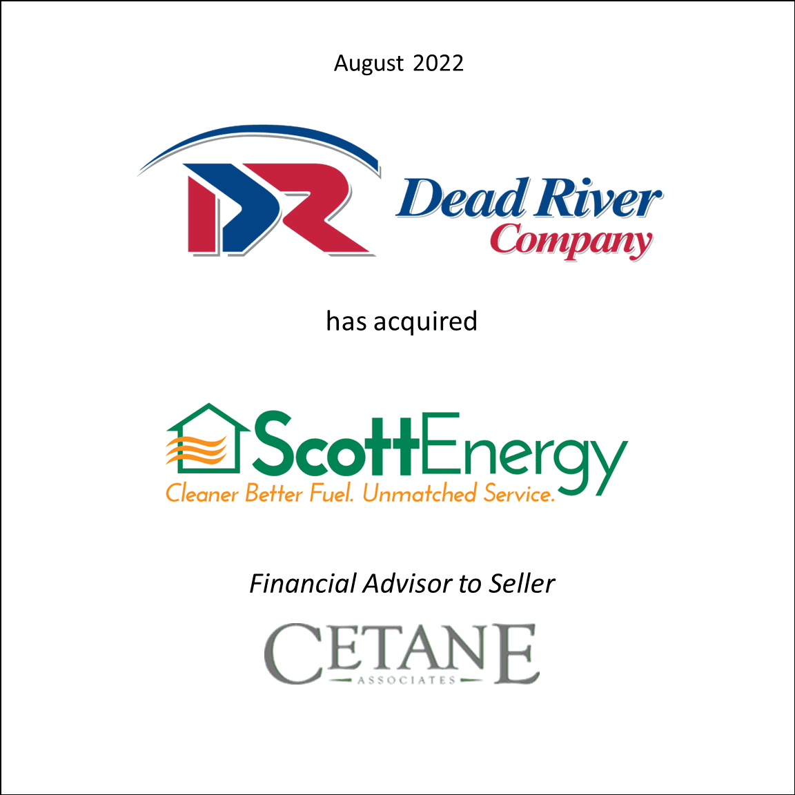 Acquisition Announcement Scott Energy Cetane Associates