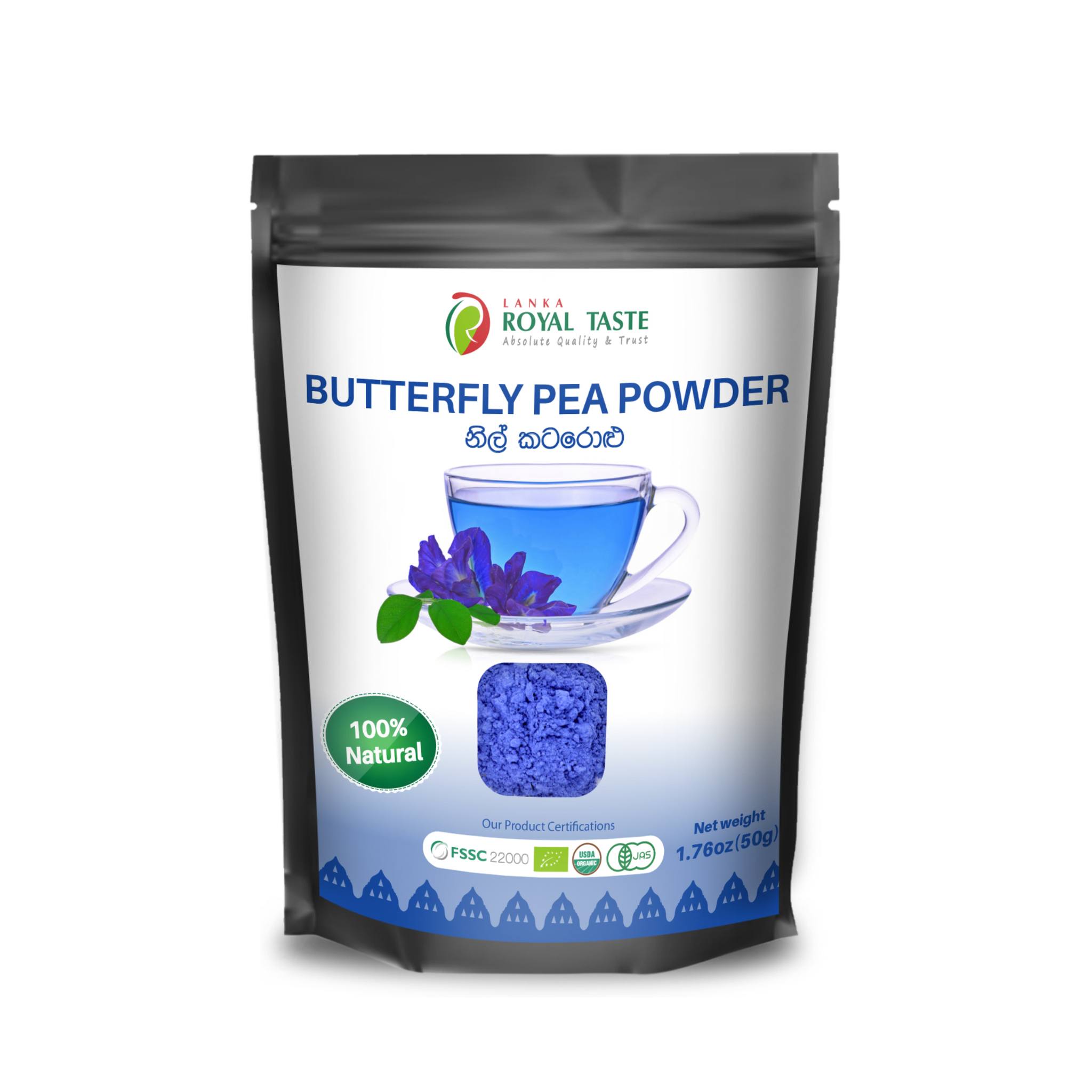 LankaRoyalTaste Butterfly Pea Powder (කටරොළු)50g Ceylon Tropical Hut